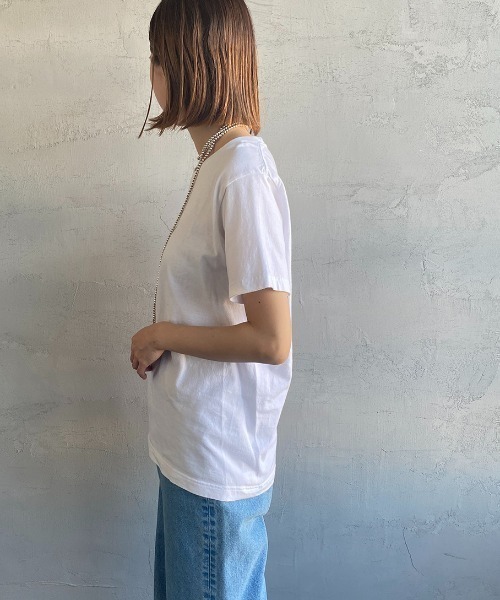 HANES（ヘインズ）の「[HANES/ヘインズ] 2P ジャパンフィット クルーネックTシャツ(アソート)（Tシャツ/カットソー・レディース・ホワイト×ブラック・S/M/L/XL）」の10枚目の写真