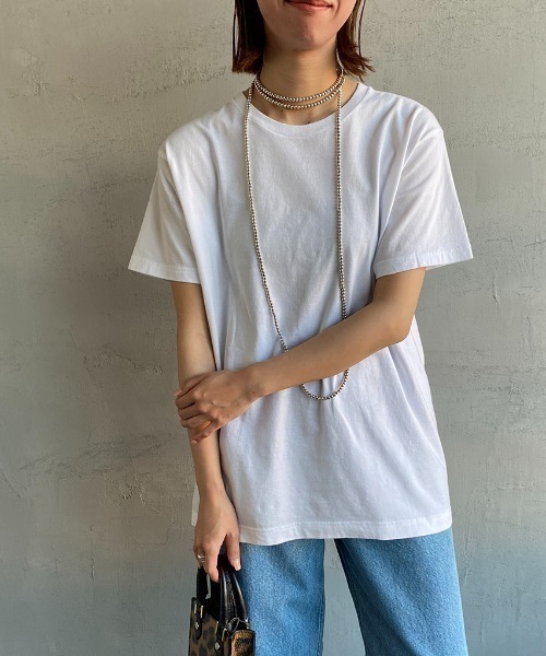 HANES（ヘインズ）の「[HANES/ヘインズ] 2P ジャパンフィット クルーネックTシャツ(アソート)（Tシャツ/カットソー・レディース・ホワイト×ブラック・S/M/L/XL）」の14枚目の写真
