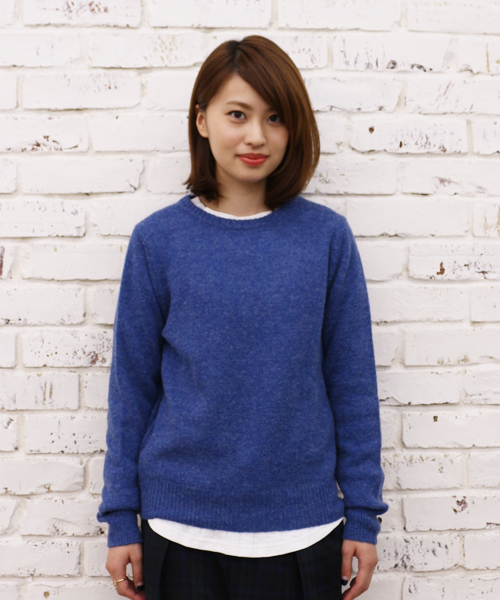 CIAOPANIC（チャオパニック）の「【Ciaopanic】ウォッシャブル天竺編みC/N（ニット/セーター・レディース・アイボリー/グリーン/ダークブルー/ネイビー/ピンク/オレンジ/グレー・FREE）」の5枚目の写真