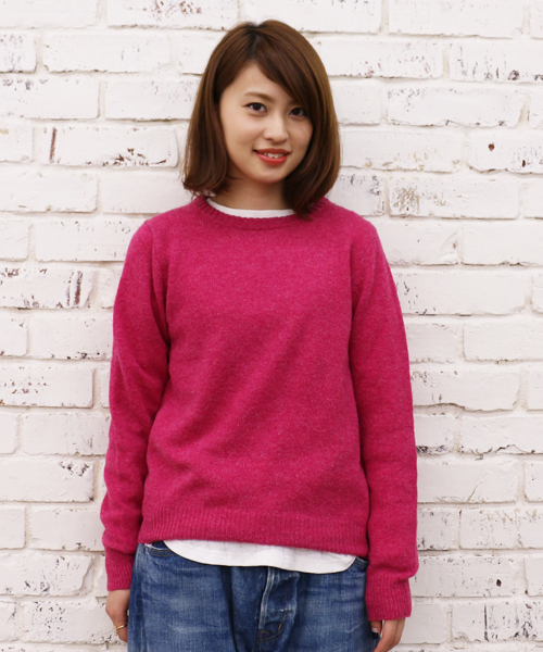 CIAOPANIC（チャオパニック）の「【Ciaopanic】ウォッシャブル天竺編みC/N（ニット/セーター・レディース・アイボリー/グリーン/ダークブルー/ネイビー/ピンク/オレンジ/グレー・FREE）」の6枚目の写真