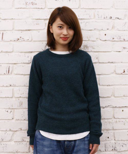 CIAOPANIC（チャオパニック）の「【Ciaopanic】ウォッシャブル天竺編みC/N（ニット/セーター・レディース・アイボリー/グリーン/ダークブルー/ネイビー/ピンク/オレンジ/グレー・FREE）」の4枚目の写真