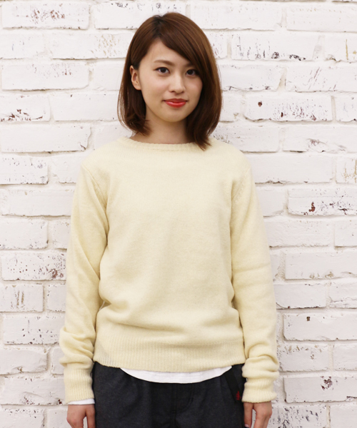 CIAOPANIC（チャオパニック）の「【Ciaopanic】ウォッシャブル天竺編みC/N（ニット/セーター・レディース・アイボリー/グリーン/ダークブルー/ネイビー/ピンク/オレンジ/グレー・FREE）」の2枚目の写真