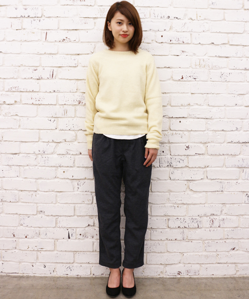 CIAOPANIC（チャオパニック）の「【Ciaopanic】ウォッシャブル天竺編みC/N（ニット/セーター・レディース・アイボリー/グリーン/ダークブルー/ネイビー/ピンク/オレンジ/グレー・FREE）」の9枚目の写真