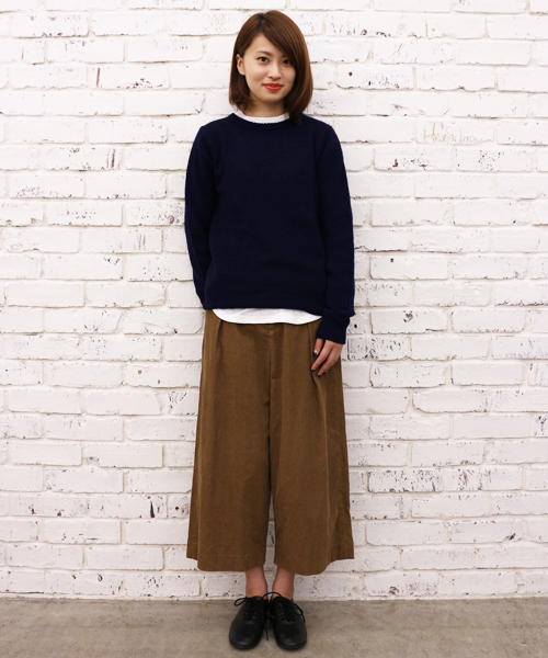 CIAOPANIC（チャオパニック）の「【Ciaopanic】ウォッシャブル天竺編みC/N（ニット/セーター・レディース・アイボリー/グリーン/ダークブルー/ネイビー/ピンク/オレンジ/グレー・FREE）」の10枚目の写真