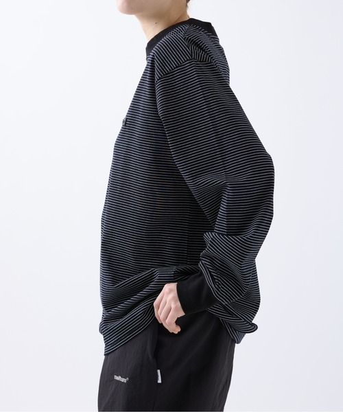 新品同様　メルタム　ボーダー　ロンT ブラック　サイズ2 （M） meltum（メルタム）の「BORDER L/S T-SHIRT / ボーダーロングスリーブT