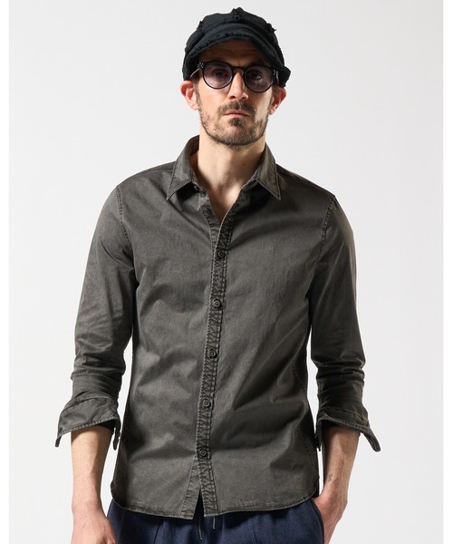 wjk（ダヴルジェイケイ）の「shirt standard(garment dye)（シャツ/ブラウス・メンズ・ライトグレー/チャコールグレー・SMALL/MEDIUM/LARGE/X-LARGE）」の2枚目の写真