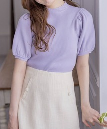 clear | パフスリーブ半袖リブニットトップス≪2024SS新作≫(ニット/セーター)