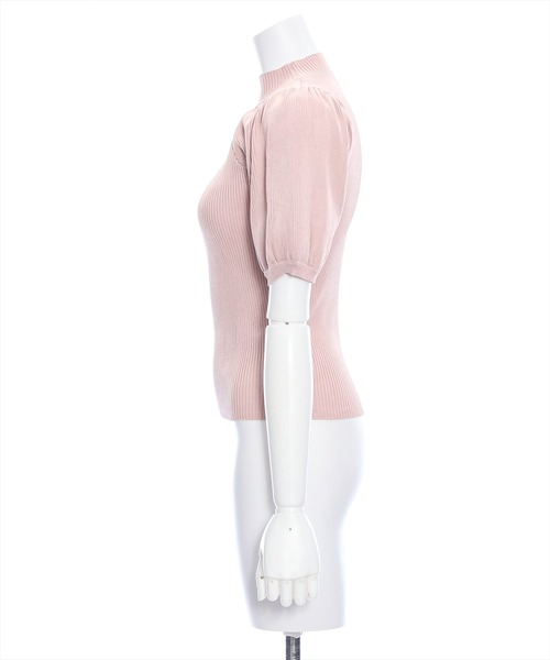 clear（クリア）の「パフスリーブ半袖リブニットトップス（ニット/セーター・レディース・オフホワイト/ブラック/ベージュ/ラベンダー/ピンク・F）」の7枚目の写真