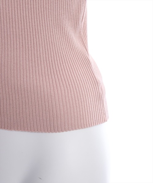 clear（クリア）の「パフスリーブ半袖リブニットトップス（ニット/セーター・レディース・オフホワイト/ブラック/ベージュ/ラベンダー/ピンク・F）」の13枚目の写真