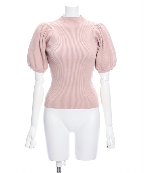 clear（クリア）の「パフスリーブ半袖リブニットトップス（ニット/セーター・レディース・オフホワイト/ブラック/ベージュ/ラベンダー/ピンク・F）」の14枚目の写真