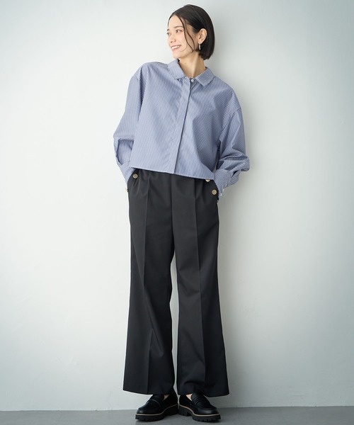 ONE'S TRUE(ワンズトゥルー)の「ショートストライプシャツ(シャツ/ブラウス・レディース・ブルー・L/M)」の17枚目の写真