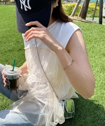 チュールドッキングビスチェ風トップス