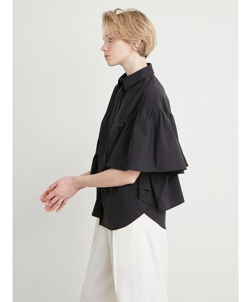 styling/(スタイリング)の「2WAYラッフルギャザーブラウス(シャツ/ブラウス・レディース・ホワイト/ライム/ブラック・FREE)」の11枚目の写真