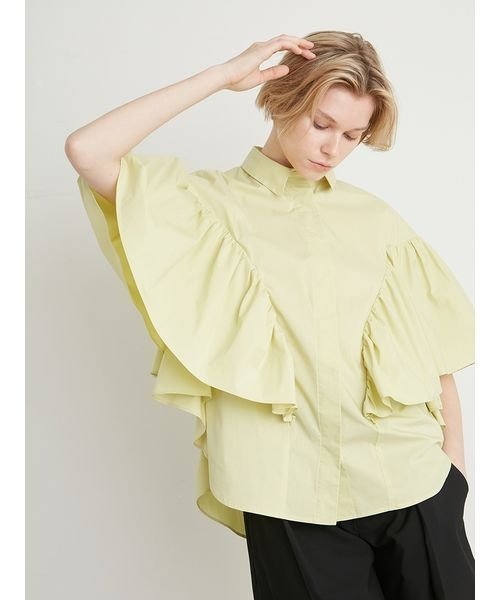 styling/(スタイリング)の「2WAYラッフルギャザーブラウス(シャツ/ブラウス・レディース・ホワイト/ライム/ブラック・FREE)」の16枚目の写真