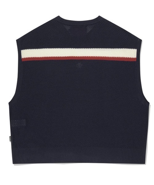 ROMANTIC CROWN（ロマンティッククラウン）の「A'GEM/9 × .kom 『ROMANTIC CROWN/ロマンティック クラウン』 DOUBLE LINE WAFFLE KNIT VEST/ラインニットベスト（ベスト・メンズ・アイボリー/ネイビー・L）」の14枚目の写真