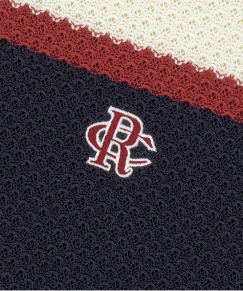 ROMANTIC CROWN（ロマンティッククラウン）の「A'GEM/9 × .kom 『ROMANTIC CROWN/ロマンティック クラウン』 DOUBLE LINE WAFFLE KNIT VEST/ラインニットベスト（ベスト・メンズ・アイボリー/ネイビー・L）」の8枚目の写真