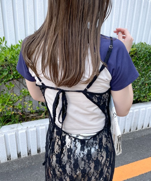 WEGO(ウィゴー)の「WEGO/バックリボンレースキャミワンピース(ワンピース・レディース・ブラック/ホワイト・FREE)」の17枚目の写真