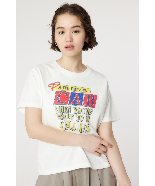 RODEO CROWNS WIDE BOWL(ロデオクラウンズワイドボウル)の「CAB CALL Tシャツ(Tシャツ/カットソー・レディース・杢グレー/チャコールグレー/オフホワイト・FREE)」の2枚目の写真