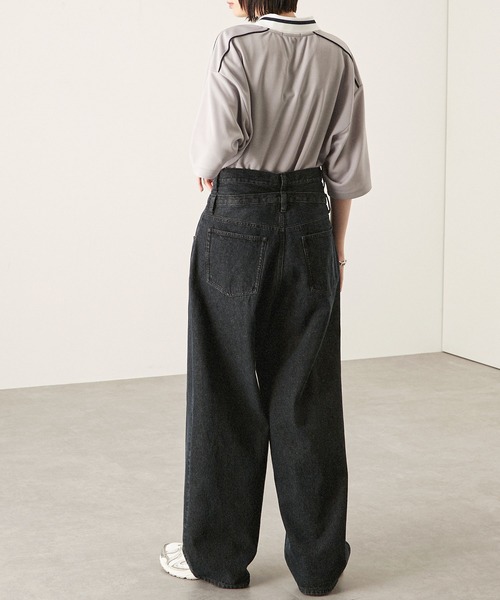 Alfred Alex（アルフレッドアレックス）の「【Alfred Alex】ヴィンテージメイク ダブルウエスト ワイドテーパードデニムパンツ（デニムパンツ・メンズ・ブラック/グレー/インディゴブルー・S/M/L）」の13枚目の写真