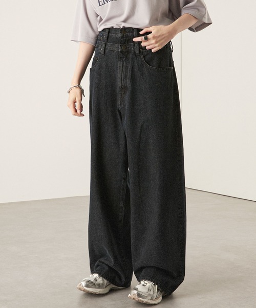 Alfred Alex（アルフレッドアレックス）の「【Alfred Alex】ヴィンテージメイク ダブルウエスト ワイドテーパードデニムパンツ（デニムパンツ・メンズ・ブラック/グレー/インディゴブルー・S/M/L）」の14枚目の写真