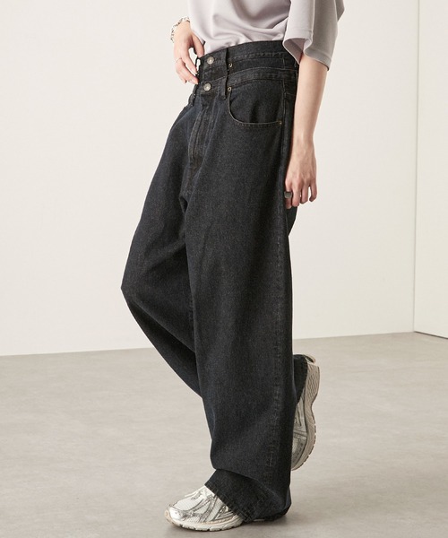 Alfred Alex（アルフレッドアレックス）の「【Alfred Alex】ヴィンテージメイク ダブルウエスト ワイドテーパードデニムパンツ（デニムパンツ・メンズ・ブラック/グレー/インディゴブルー・S/M/L）」の17枚目の写真