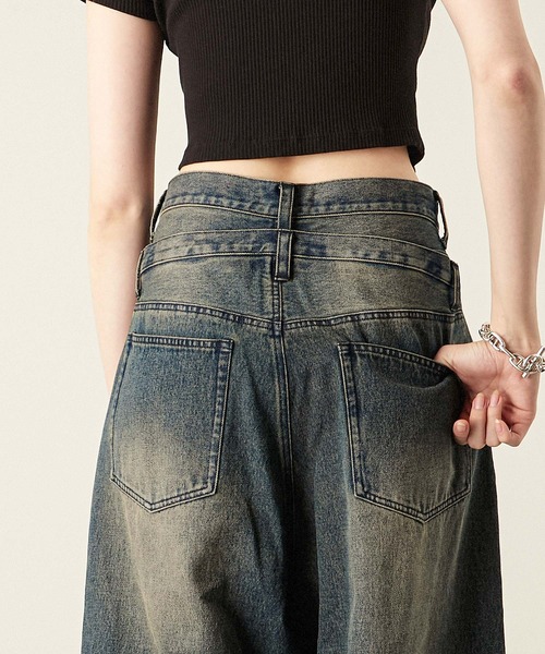 Alfred Alex（アルフレッドアレックス）の「【Alfred Alex】ヴィンテージメイク ダブルウエスト ワイドテーパードデニムパンツ（デニムパンツ・メンズ・ブラック/グレー/インディゴブルー・S/M/L）」の22枚目の写真