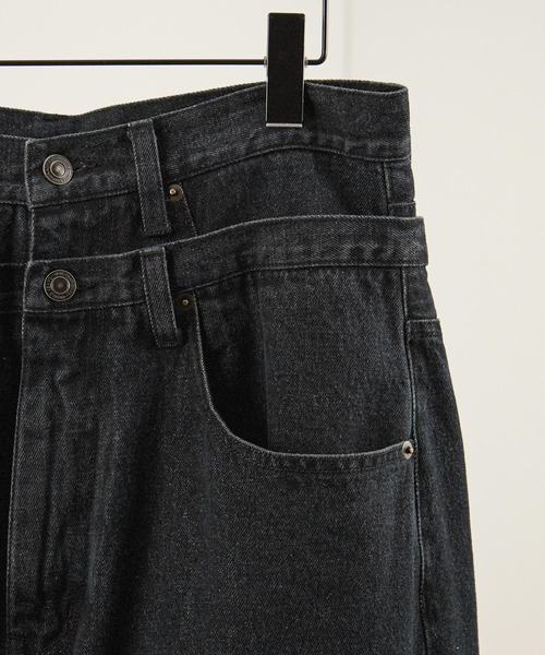 Alfred Alex】ヴィンテージメイク ダブルウエスト ワイドテーパード