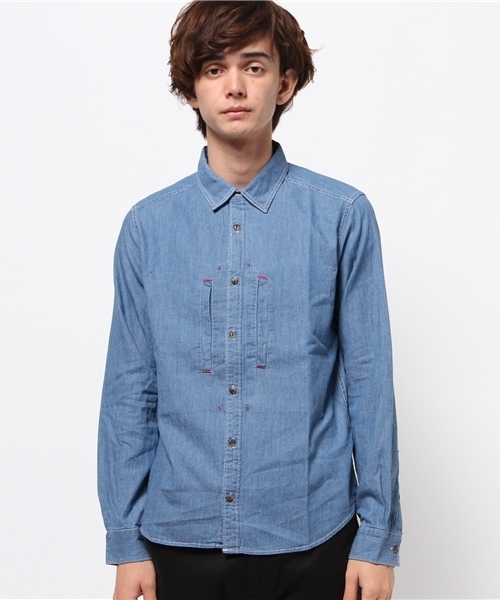 SEVENDAYS=SUNDAY（セブンデイズサンデイ）の「ＩＬＬＹ　シャンブレーシャツ（シャツ/ブラウス・メンズ・サックスブルー/ホワイト・SMALL/LARGE/MEDIUM）」の3枚目の写真