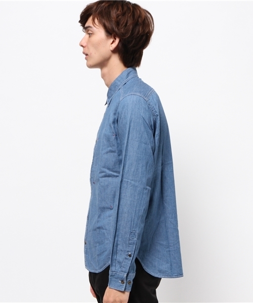 SEVENDAYS=SUNDAY（セブンデイズサンデイ）の「ＩＬＬＹ　シャンブレーシャツ（シャツ/ブラウス・メンズ・サックスブルー/ホワイト・SMALL/LARGE/MEDIUM）」の4枚目の写真