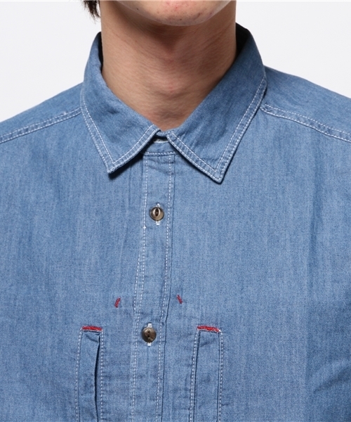 SEVENDAYS=SUNDAY（セブンデイズサンデイ）の「ＩＬＬＹ　シャンブレーシャツ（シャツ/ブラウス・メンズ・サックスブルー/ホワイト・SMALL/LARGE/MEDIUM）」の6枚目の写真