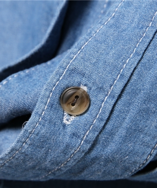 SEVENDAYS=SUNDAY（セブンデイズサンデイ）の「ＩＬＬＹ　シャンブレーシャツ（シャツ/ブラウス・メンズ・サックスブルー/ホワイト・SMALL/LARGE/MEDIUM）」の10枚目の写真