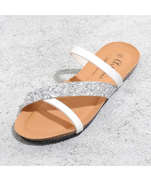 PLAKTON(プラクトン)の「【PLAKTON】カラー別注 バイカラーグリッターサンダル(サンダル・レディース・ブラック/ホワイト/ピンク・S/M/L)」の10枚目の写真