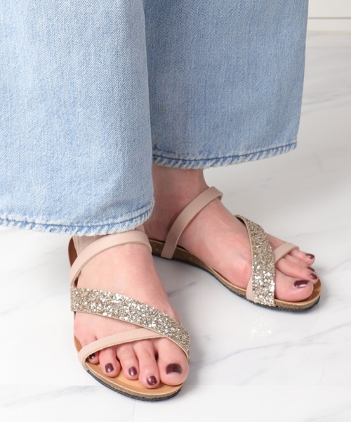 PLAKTON(プラクトン)の「【PLAKTON】カラー別注 バイカラーグリッターサンダル(サンダル・レディース・ブラック/ホワイト/ピンク・S/M/L)」の20枚目の写真