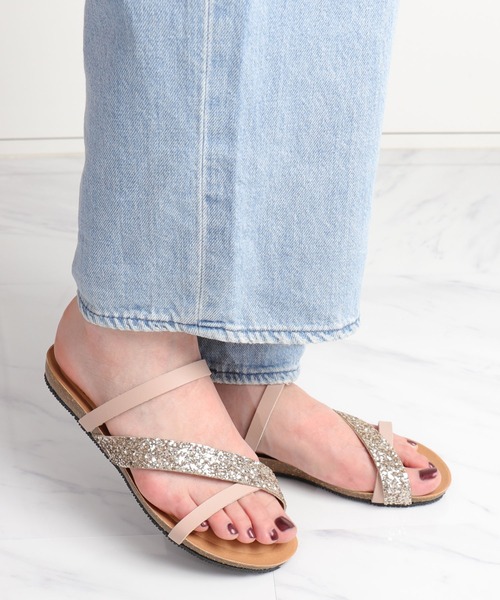 PLAKTON(プラクトン)の「【PLAKTON】カラー別注 バイカラーグリッターサンダル(サンダル・レディース・ブラック/ホワイト/ピンク・S/M/L)」の19枚目の写真