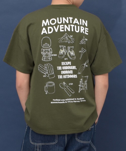PEN FIELD(ペンフィールド)の「【Penfield】【防虫加工】バックアウトドアツールプリント半袖Tシャツ(Tシャツ/カットソー・キッズ・カーキ/ホワイト/イエロー・140cm/170cm/160cm/150cm)」の3枚目の写真