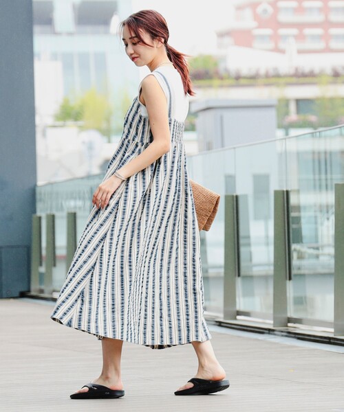 B:MING by BEAMS（ビーミングバイビームス）の「B:MING by BEAMS / ストライプ キャミ ワンピース（ワンピース・レディース・ブルー/ブラウン系その他・MEDIUM/SMALL）」の6枚目の写真