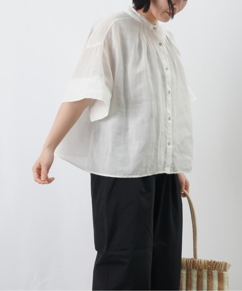 LUCA/LADY LUCK LUCA(ルカ/レディラックルカ)の「LC/LLL ラミースタンドブラウス / リネンショートタックシャツ(シャツ/ブラウス・レディース・ピンク/オフホワイト/ブラック・FREE)」の22枚目の写真