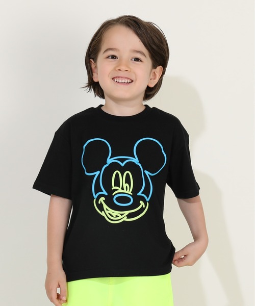未使用‼️Disneyリゾートディズニー Tシャツ タオル コップ グラス セール】親子お揃い ディズニー ネオン発泡 Tシャツ 9536K（T