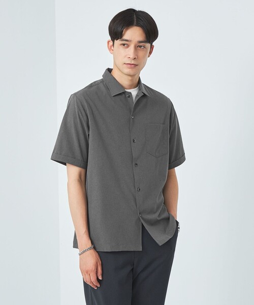green label relaxing（グリーンレーベルリラクシング）の「【WEB限定】JUSTFIT ソリッド オープンカラー シャツ（シャツ/ブラウス・メンズ・ブラック/オリーブ/ダークグレー・L/XL/M/S）」の3枚目の写真