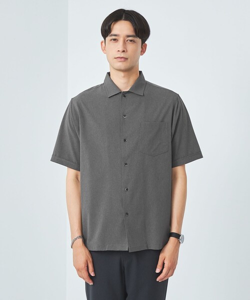 green label relaxing（グリーンレーベルリラクシング）の「【WEB限定】JUSTFIT ソリッド オープンカラー シャツ（シャツ/ブラウス・メンズ・ブラック/オリーブ/ダークグレー・L/XL/M/S）」の7枚目の写真