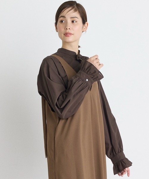 INED CLARO（イネドクラロ）の「フロントフリルシャツ（シャツ/ブラウス・レディース・オフホワイト/ブラウン・フリー）」の3枚目の写真