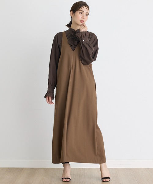 INED CLARO（イネドクラロ）の「フロントフリルシャツ（シャツ/ブラウス・レディース・オフホワイト/ブラウン・フリー）」の5枚目の写真