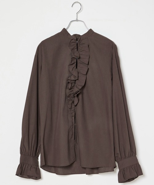 INED CLARO（イネドクラロ）の「フロントフリルシャツ（シャツ/ブラウス・レディース・オフホワイト/ブラウン・フリー）」の10枚目の写真