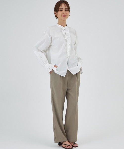 INED CLARO（イネドクラロ）の「フロントフリルシャツ（シャツ/ブラウス・レディース・オフホワイト/ブラウン・フリー）」の16枚目の写真
