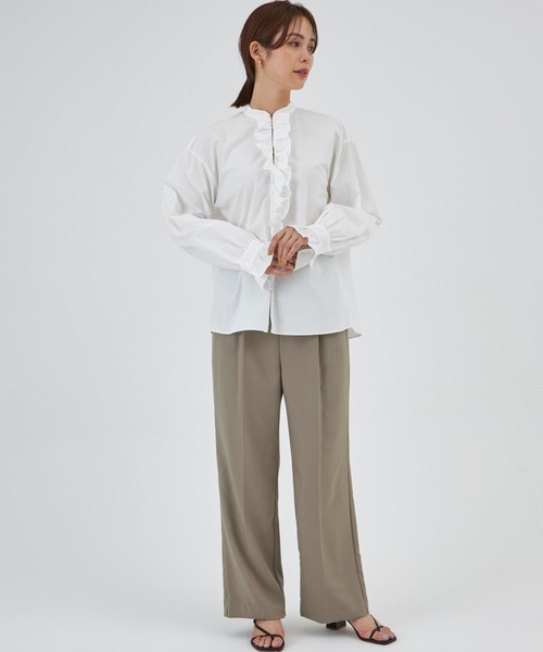 INED CLARO（イネドクラロ）の「フロントフリルシャツ（シャツ/ブラウス・レディース・オフホワイト/ブラウン・フリー）」の17枚目の写真
