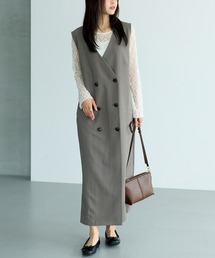 ダブル釦ジャンスカワンピース