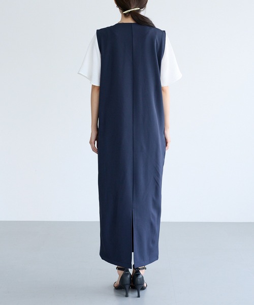 LAVEANGE（ラビアンジェ）の「ダブル釦ジャンスカワンピース（ジャンパースカート・レディース・ブラック/モカ/ネイビー・4L/3L/LL/M/5L）」の17枚目の写真