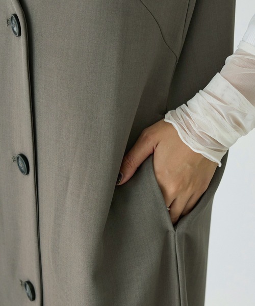 LAVEANGE（ラビアンジェ）の「ダブル釦ジャンスカワンピース（ジャンパースカート・レディース・ブラック/モカ/ネイビー・4L/3L/LL/M/5L）」の19枚目の写真