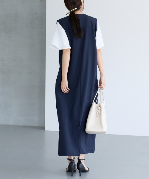 LAVEANGE（ラビアンジェ）の「ダブル釦ジャンスカワンピース（ジャンパースカート・レディース・ブラック/モカ/ネイビー・4L/3L/LL/M/5L）」の12枚目の写真