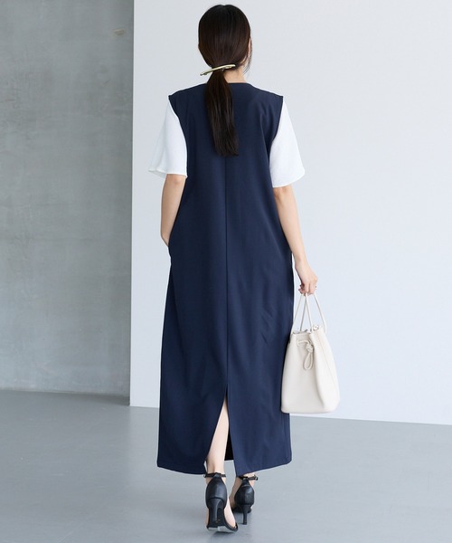 LAVEANGE（ラビアンジェ）の「ダブル釦ジャンスカワンピース（ジャンパースカート・レディース・ブラック/モカ/ネイビー・4L/3L/LL/M/5L）」の13枚目の写真